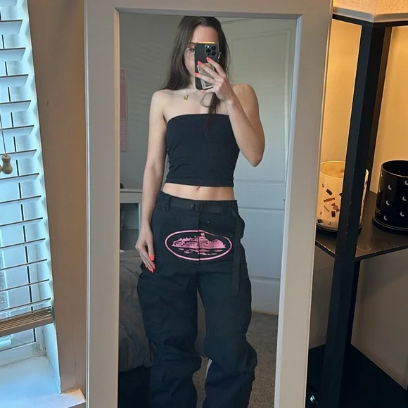 値下げ○Corteiz Cargo Pants Black / pink Corteiz Guerillaz Cargo Pant Black/Pink Men's - SS24 - US
